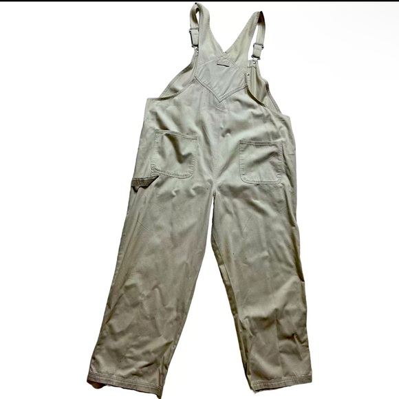 Nwot Venezia Jeans Women's Bib Carpenter Twill khaki Overalls size 18/20w - Picture 3 of 4